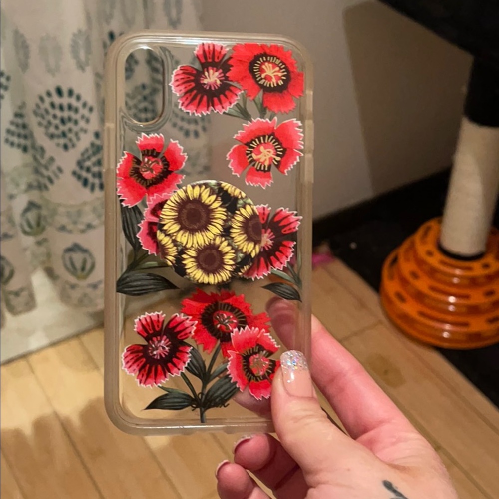 iPhone XR Sonix Red Flower Case with Popsocket